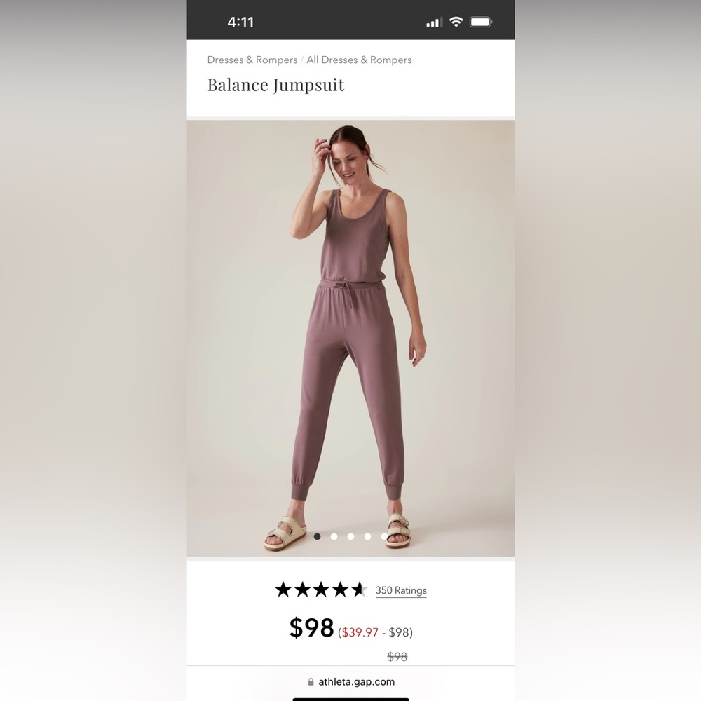 Athleta Balance Jumpsuit Size Small Petite